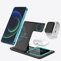 15w 3 in 1 qi wireless charger for iphone 13 12 11 pro max xs xr fast charging station dock for apple watch airpods pro chargers