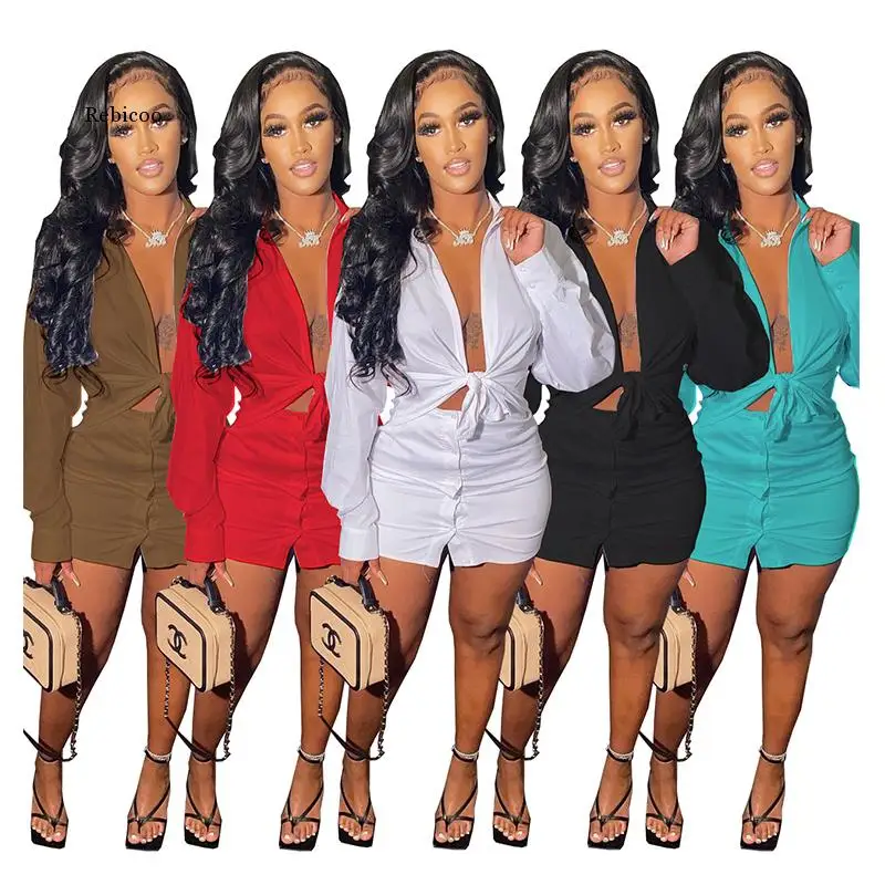 

Женский весенний комплект из двух предметов с V-образным вырезом и длинным рукавом