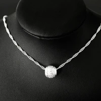 new listing hot sell silver color frosted ball charm necklace for women clavicle chain fashion accessories necklaces