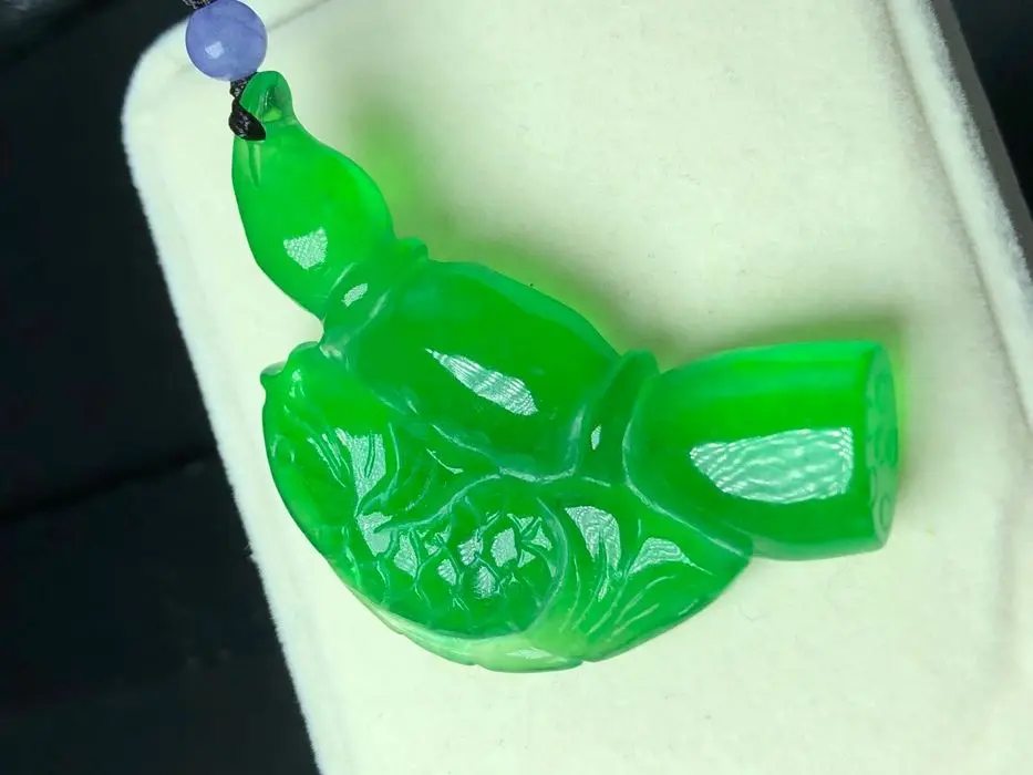 Подвеска из натурального бирманского Изумрудного cyprinoid lotus root амулет