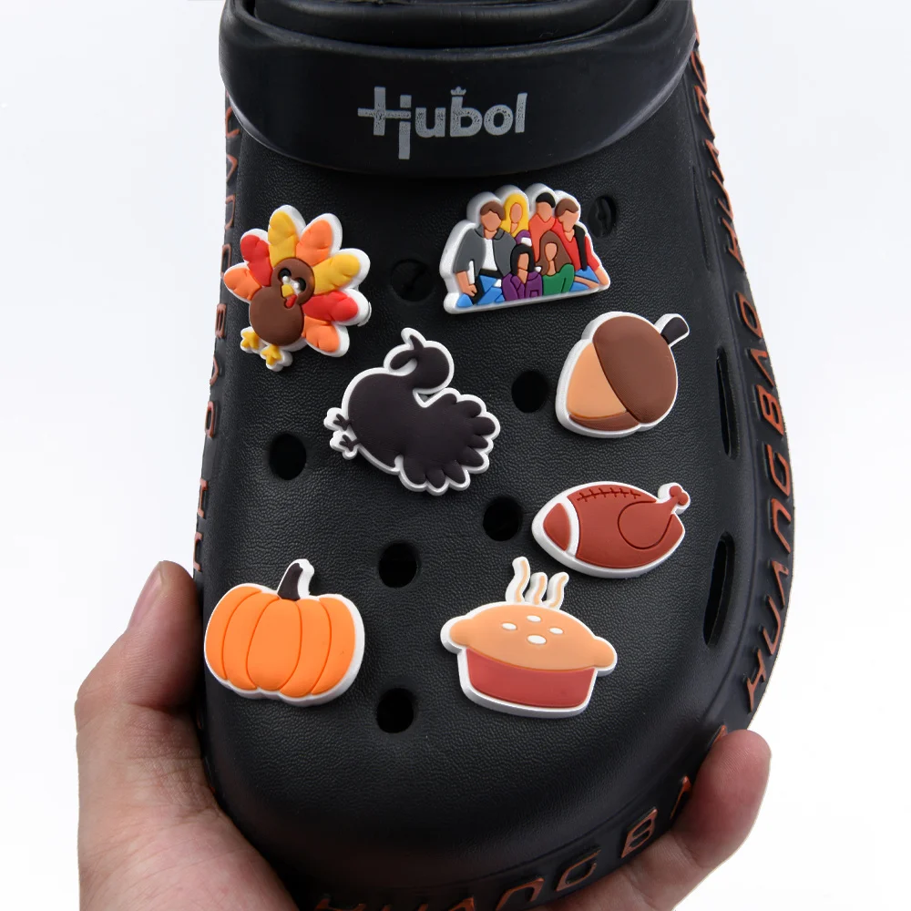 New Arrival 1Pcs Turkey Pumpkin Cat Family Shoes Charms Accessories Decorations Fit Women Croc JIBZ Kids Xmas Party Gifts | Обувь