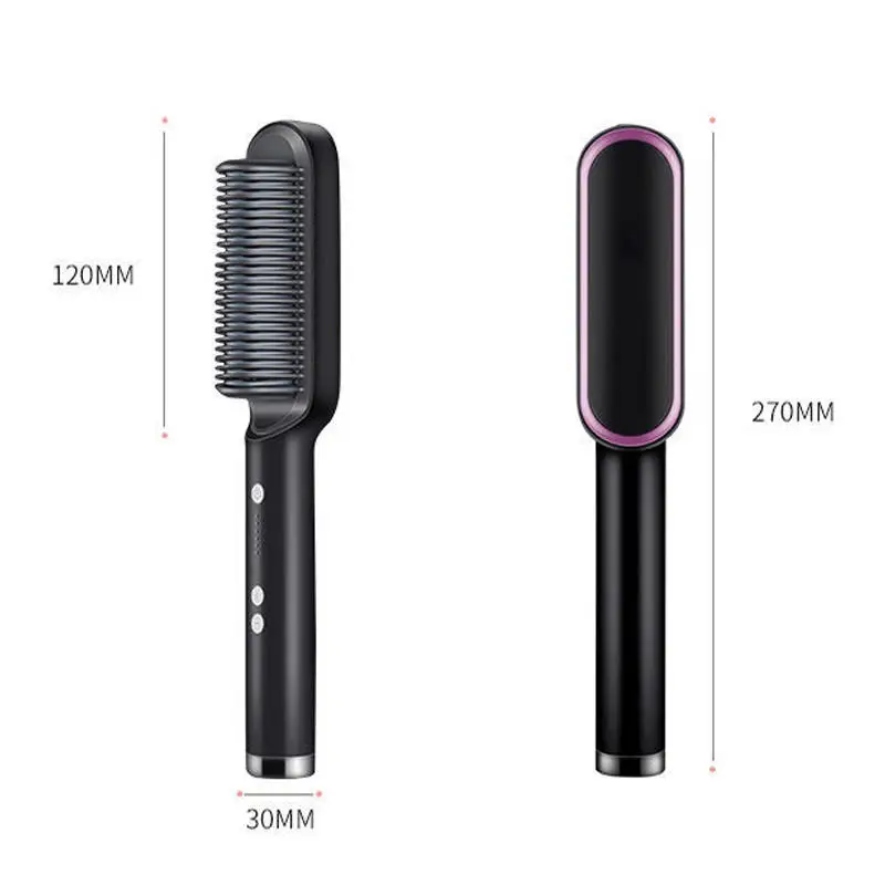 

Adjustable Professional Electric Instant Heating Anti-Static Multifunction Hair Curling Straightener Brush