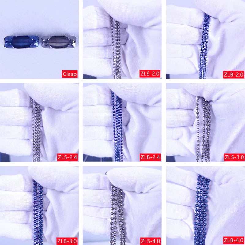 Pure Titanium Bead Necklaces For Women 20-100Cm Chain Length 2.0 2.4 3.0 4.0 Mm Diameter 100% Skin-friendly Non-allergic No Rust