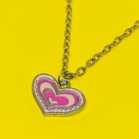 y2k accessories rainbow heart necklace harajuku kawaii aesthetic pink aesthetic necklace egirl jewelry y2k fashion choker