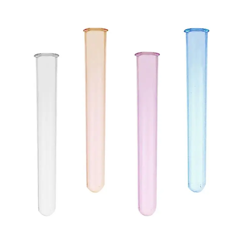 

4pcs Round Bottom Test Tubes Colored Acrylic Test Tubes for Liquid Cocktail