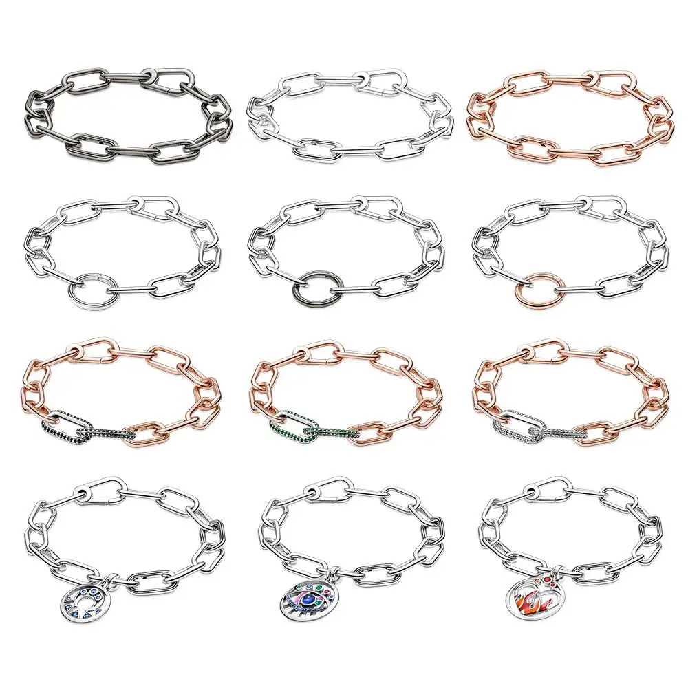 

2021 New Style 925 Sterling Silver Suitable for Pandora ME Series DIY Chain Bead Necklace Pendant Handmade Fashion Jewelry