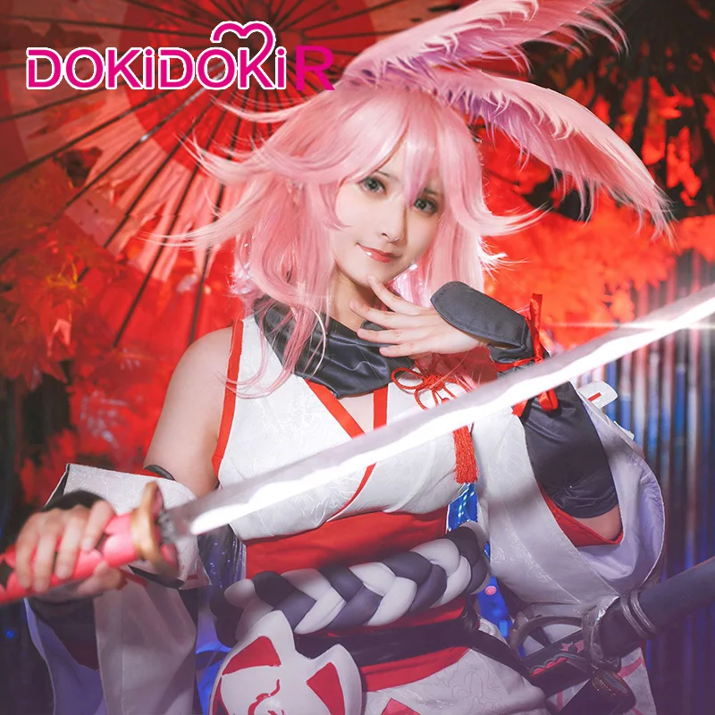 DokiDoki R Honkai Impact Yae Sakura женский костюм для косплея белый и красный 3 карнавальный
