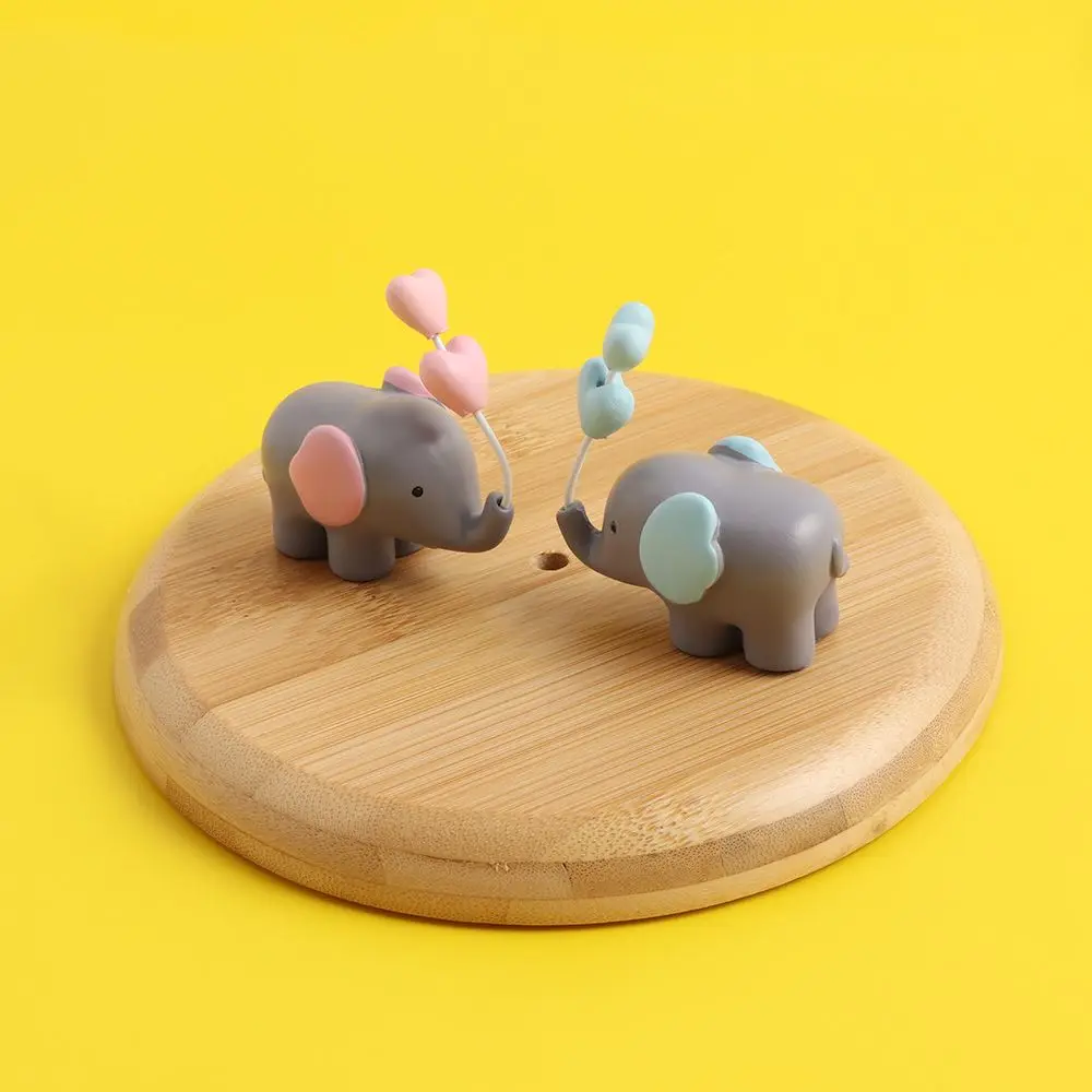 

Heart Balloon Resin Elephant Cake Toppers Decoration Children's Day Valentine's Day Party Supplies For Baking Cute Gifts