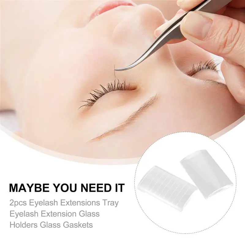 

2pcs Eyelash Extensions Tray Eyelash Extension Glass Holders Glass Gaskets