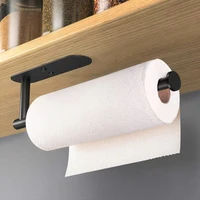 black stainless steel adhesive paper holder adhesive paper towel holder under cabinet wall mount for kitchen paper towel