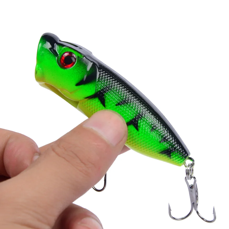 

1Pcs Fishing Lures 6.5cm/12g Topwater Popper Bait 5 Color Hard Bait Artificial Wobblers Plastic Fishing Tackle with 6# Hooks