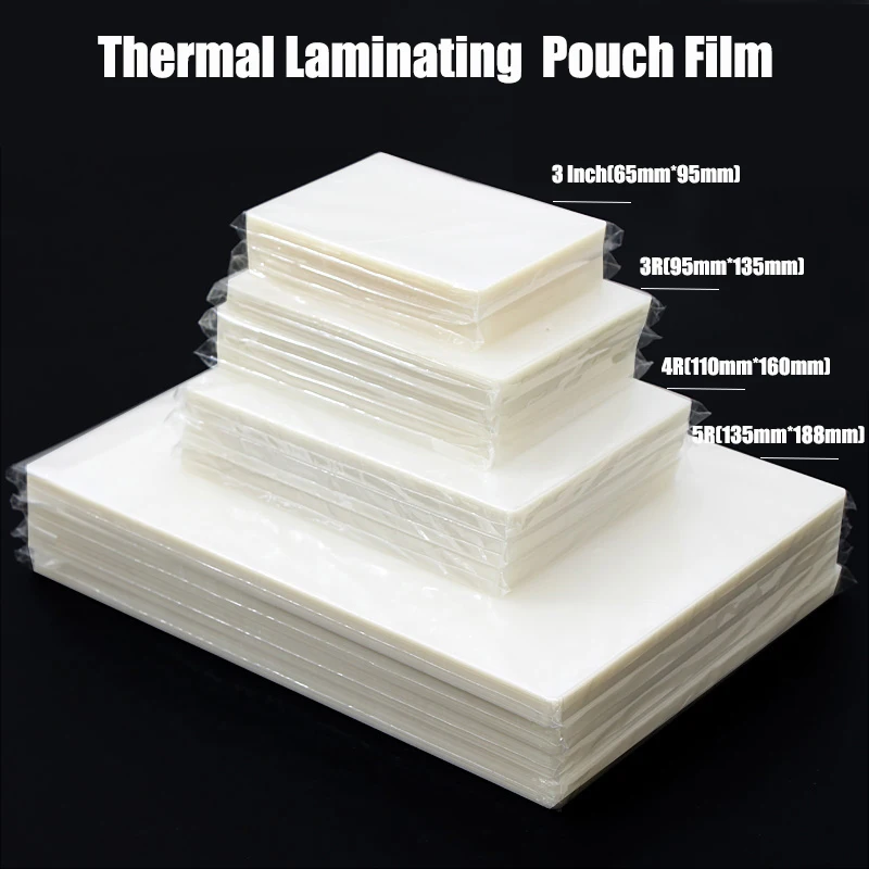 100pcs 3 Inch 3R 4R 5R  Thermal Laminating Film Hot Laminator Plastic Pouch Film