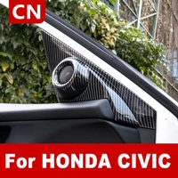 for honda civic 10th 2017 2018 2019 2020 tweeter frame decorative stickers carbon fiber inner car door modification%c2%a0accessories