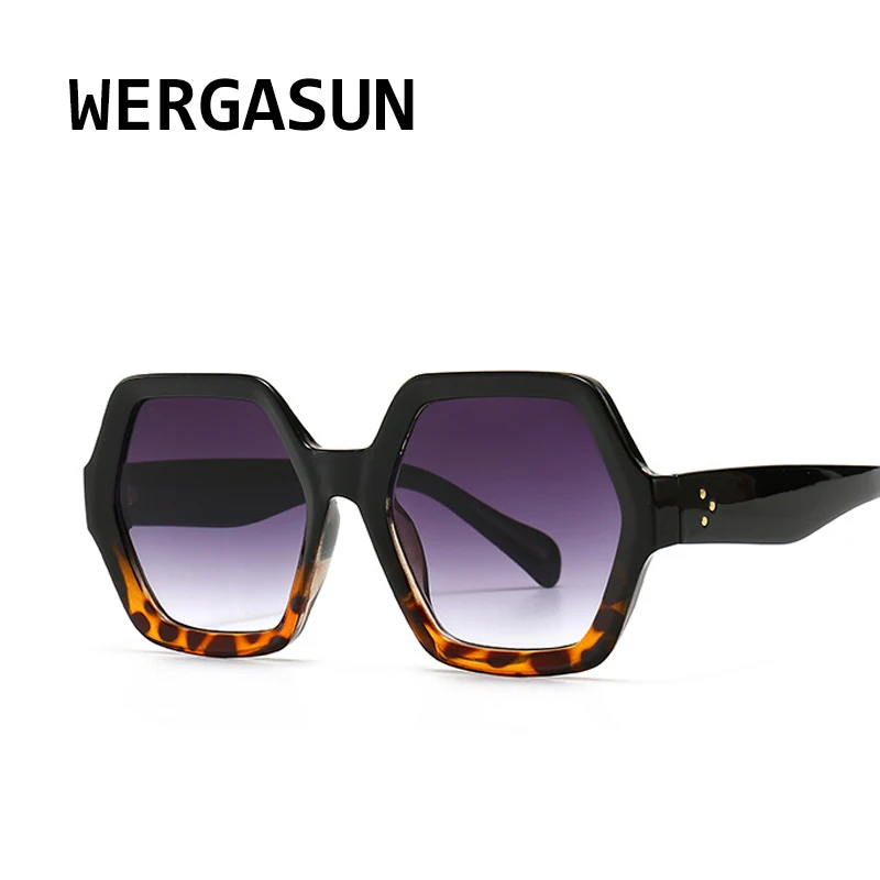 Ретро многоугольные солнцезащитные очки WERGASUN с градиентом женские роскошные