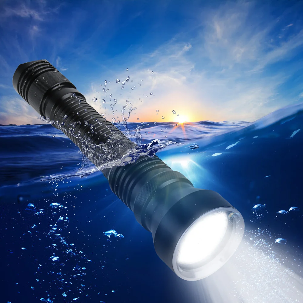 Online BORUiT-linterna De Submarinismo XHP70.2 LED, 6000LM, 5 Modos, Antorcha Subacuática De 80M, 18650/26650, Luz De Pesca Submarina De Alta Potencia