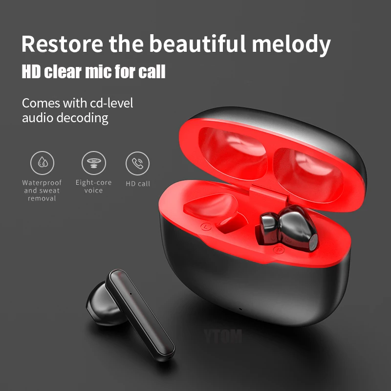 YTOM TYPE C Earphone True Wireless Headphones Bluetooth 5.0 for smartphone sport in ear gamer headset kill I9S I200 TWS | Электроника