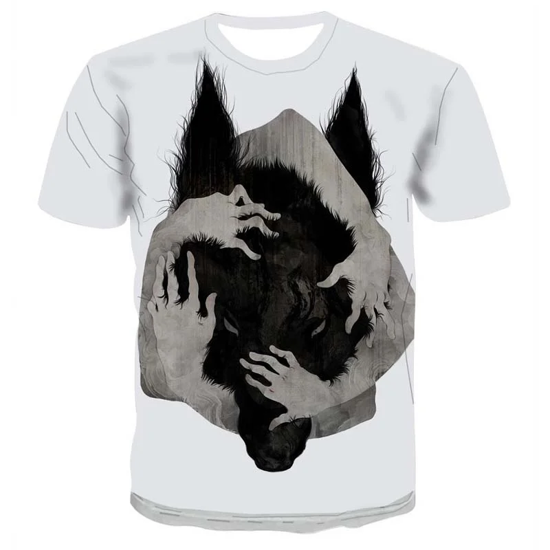 

Men's T-Shirt Flame Tide Brand 3 D Pattern O-Neck Short Sleeves Tops Summer Daily Casual Loose Graphic Oversize Tee Male Clothin
