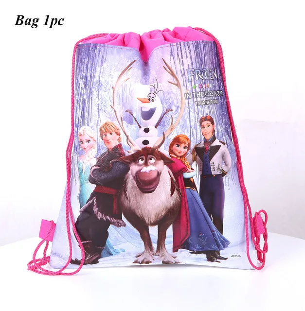 bag 1pc Платье принцессы «Холодное сердце» 2 вечерние поставки «Холодное сердце» вечерние Бумага соломы тарелки чашки для девочек с героями мультфильма «Холодное сердце»; 2 платья Эльзы и Анны для дня рождения Декор вечерние скатерть - Цвет: bag 1pc