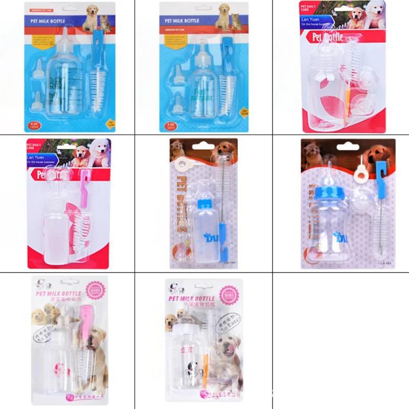 

Puppy Kitten Feeding Sets Pet Nursing Feeding Bottle with Cleaning Brush Kit