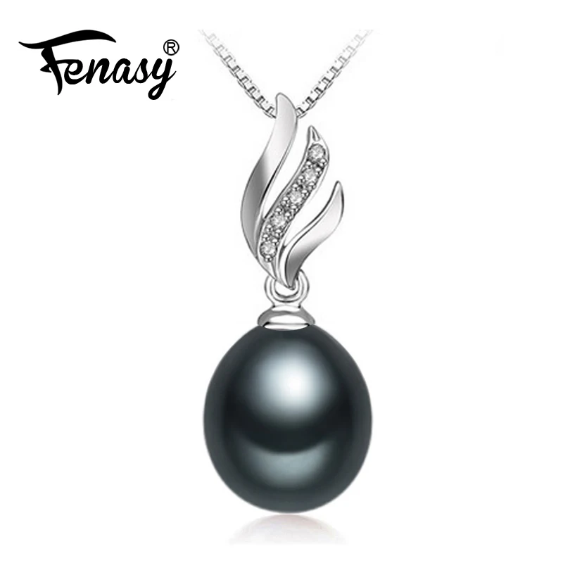 FENASY, ожерелье из натурального пресноводного жемчуга, модное, 925 пробы, серебряное, бохо, массивное, панк, готическое, ожерелье с цепочкой, Жемчужное ювелирное изделие