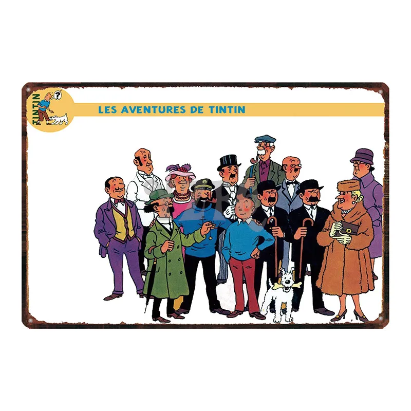 DU2986 Tintin мультфильм металлическая жестяная вывеска потертый шик стены Детская комната кофе магазин домашнего искусства ремесло Тики Бар Декор 30X20 см DU2993 - Цвет: DU2986