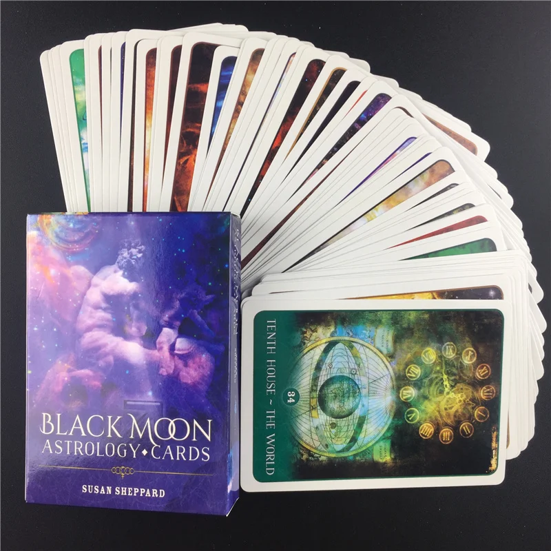 Black Moon Astrology Cards Tarot English Version Playing Card Deck Game Board Games Divination Fate For Family Party | Игрушки и хобби