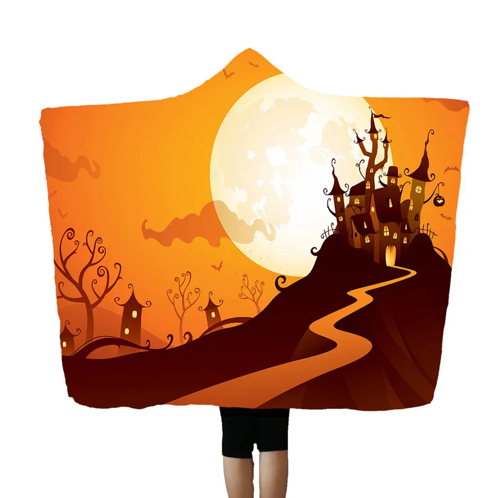 Хэллоуин декоративная Тыква с капюшоном Одеяло плащ-накидка одеяло кондиционер