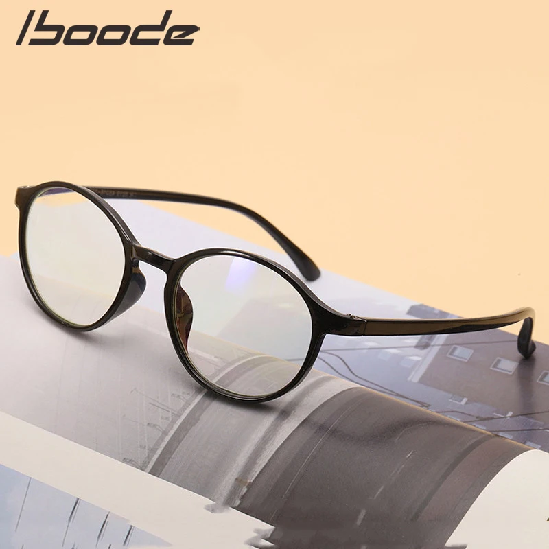 IBOODE TR90 прозрачные линзы оправа для женщин и мужчин круглые очки анти голубые
