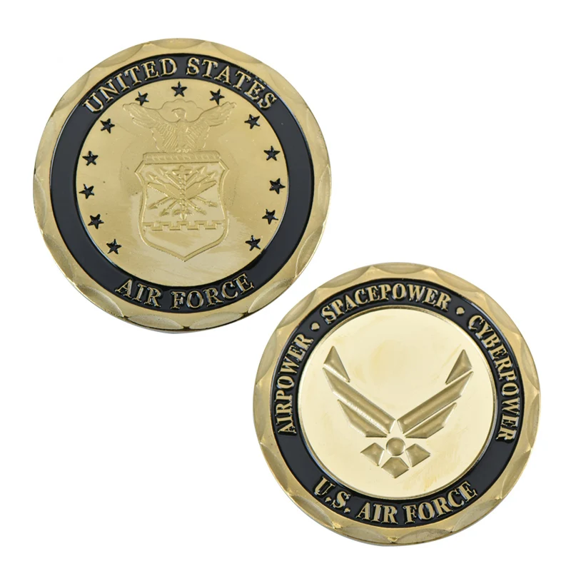 coin 4 WR армия США Военные позолоченные монеты коллекционные с монетницей Air Force темно-синяя сувенирная монета подарок для мужчин дропшиппинг - Цвет: coin 4