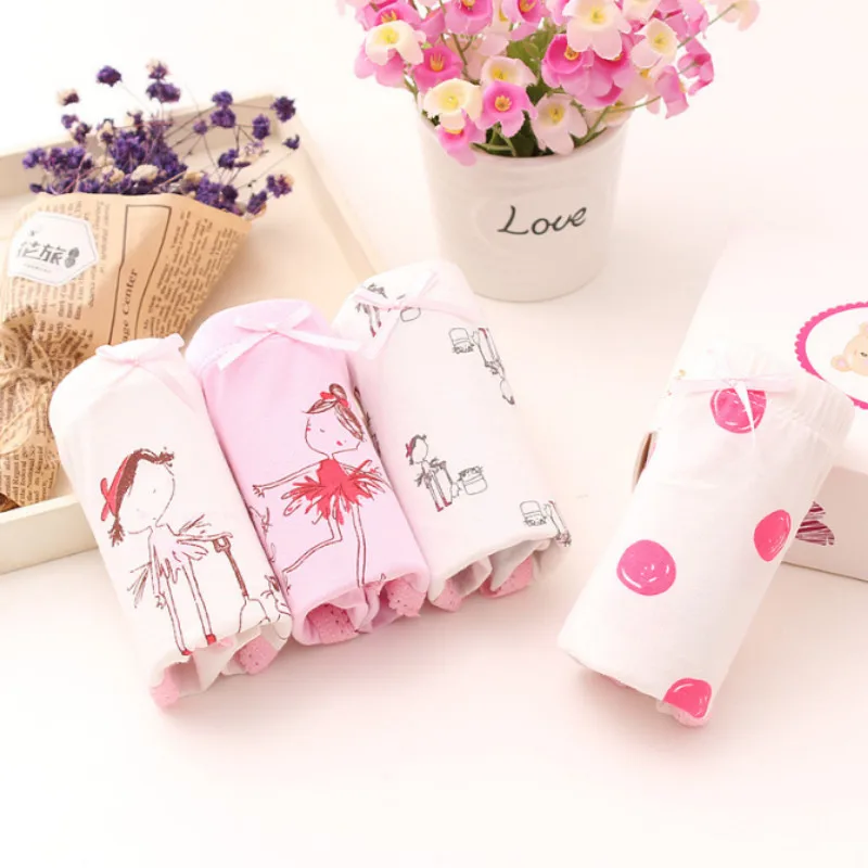 

Модные детские трусики 4 шт./лот, хлопковые трусики для девочек, трусики с мультяшным рисунком, нижнее белье для маленьких девочек, детская о...