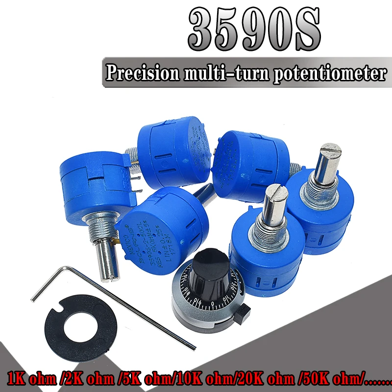 Aeak 3590S Потенциометр переменный резистор 500 1 K, 2K 5K 10K 20K 50K 100K ohm Multiturn потенциометр 3590 102 202 502 103