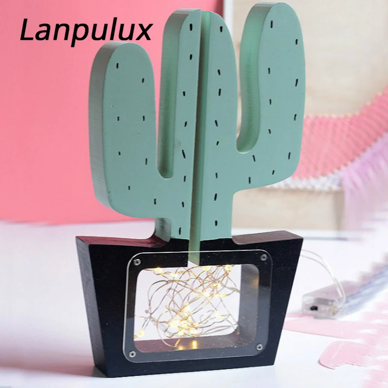 Lanpulux животное деревянное ночное освещение Радужный Лебедь кактус домашнее