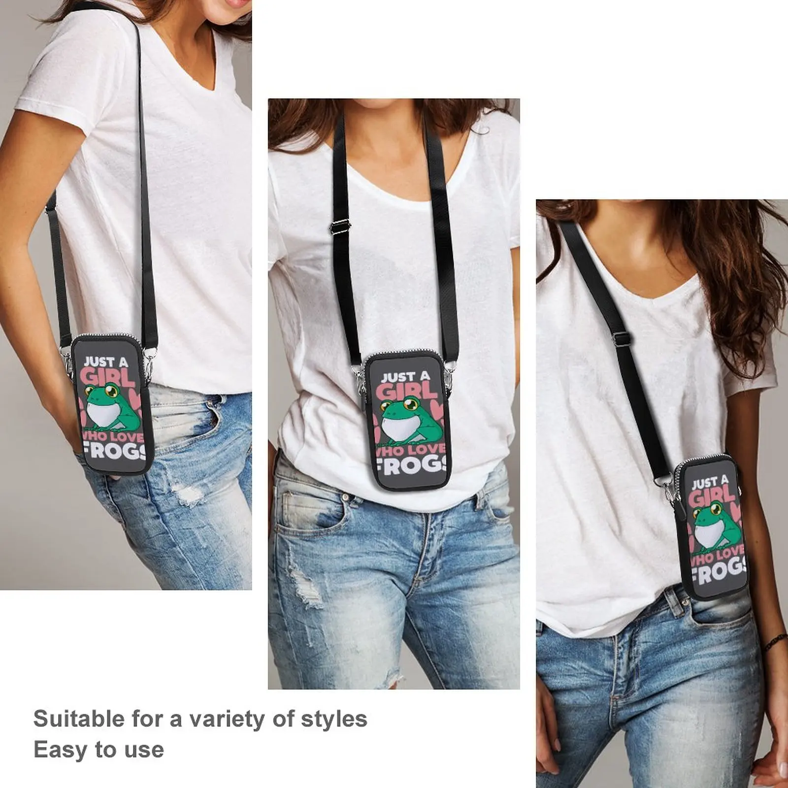 

Crazy Frog Shoulder Bag Streetwear Woman Mobile Phone Bag Fashion Reusable Purse
