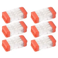 10pcs quick connectors transparent 2 in 4 out wire block terminal 24a 250v multipurpose cable fast connection