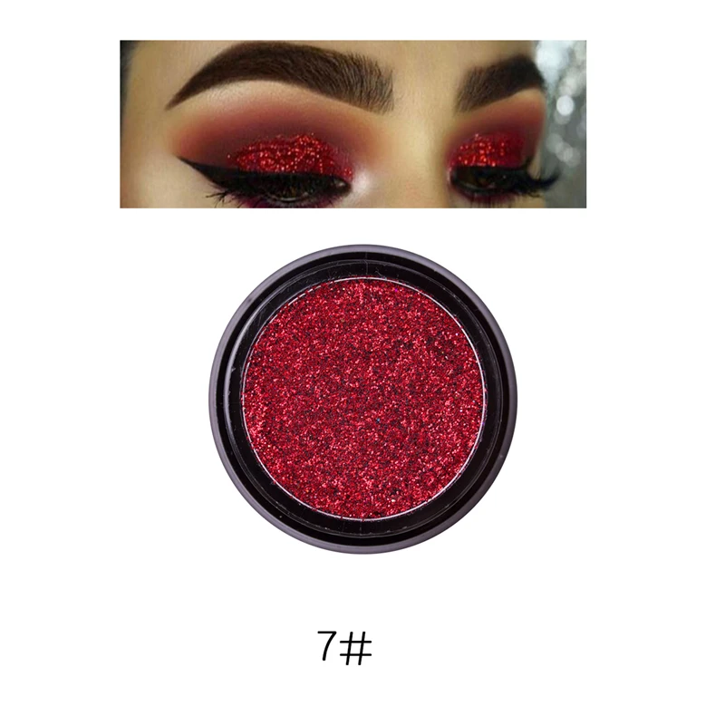 Manooby Sequins Eyeshadow 6Colors Single Palette Illuminator Makeup Metal Eye Shadow Pigment Cosmetics - Цвет: 7