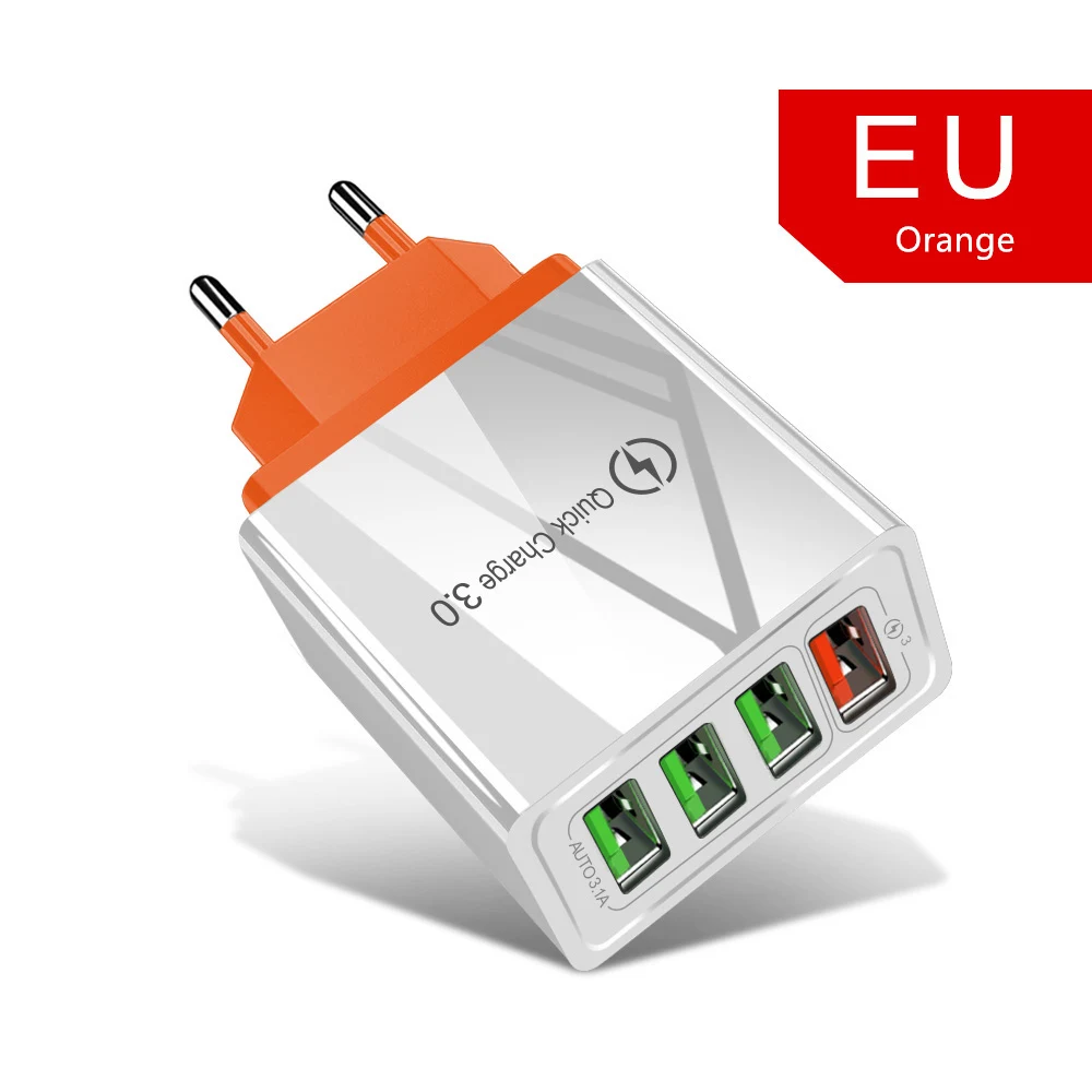 Orange 4U USB зарядное устройство Quick Charge 3,0 быстрое зарядное устройство QC 4,0 настенное зарядное устройство для мобильного телефона для iPhone 7 XR X samsung Xiaomi EU/US переходник - Тип штекера: Orange 4U