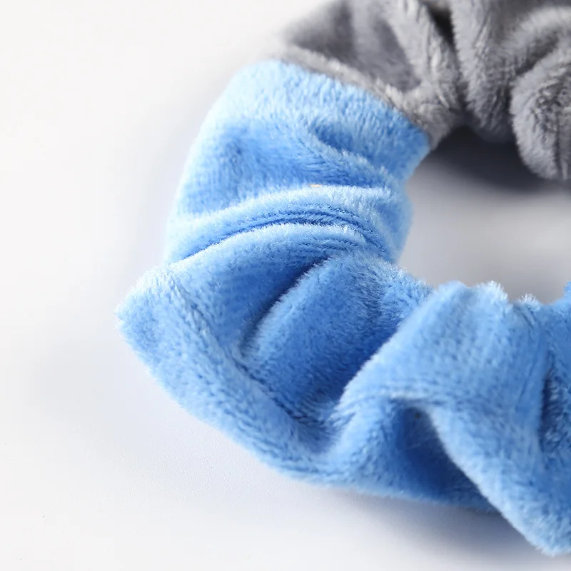 

Autumn Winter Splicing Color Plush Hair Scrunchies Women Sweet Soft Elastic Hair Bands Rope Ties Rubber Band Hair Accessories