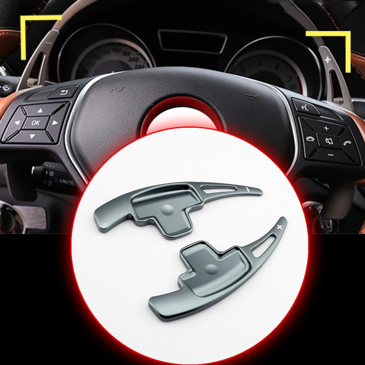 

DSG Steering Wheel Shift Paddle Shifter Extension Fit For Benz A B C E S Class CLA CLS GLA GLC GLE Accessories