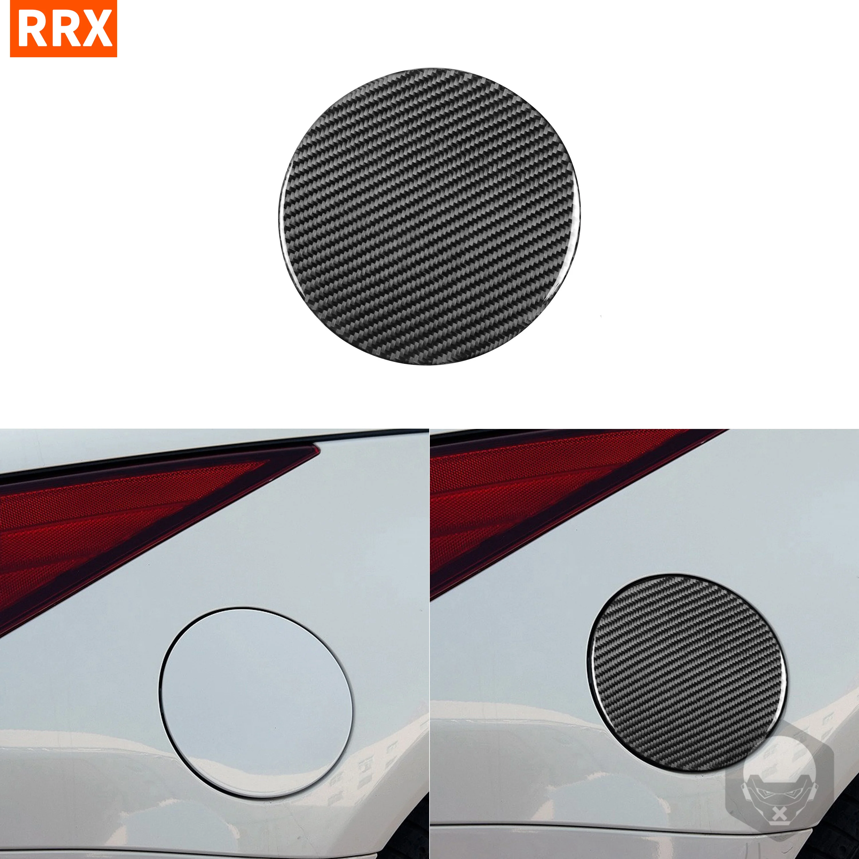 For Nissan 350Z Z33 2003-2009 Real Black Carbon Fiber Sticker Fuel Tank Cap Decorative Exterior Modified Styling Car Accessories