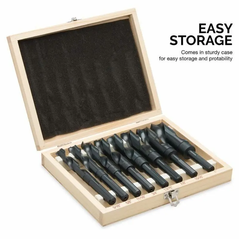 

Черно-белая маленькая ручка с одинаковой ручкой, высокоскоростное стальное спиральное сверло, 8 шт., деревянная коробка, Открыватель отверс...