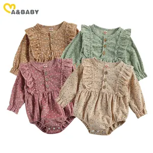 Ma и младенцев на весну-осень, на возраст от 0 до 18 месяцев для новорожденных, одежда для малышей, Одежда для новорожденных девочек; С оборками в винтажном стиле; Комбинезоны с вельветовым цветком спортивный костюм; Детская одежда; Костюмы