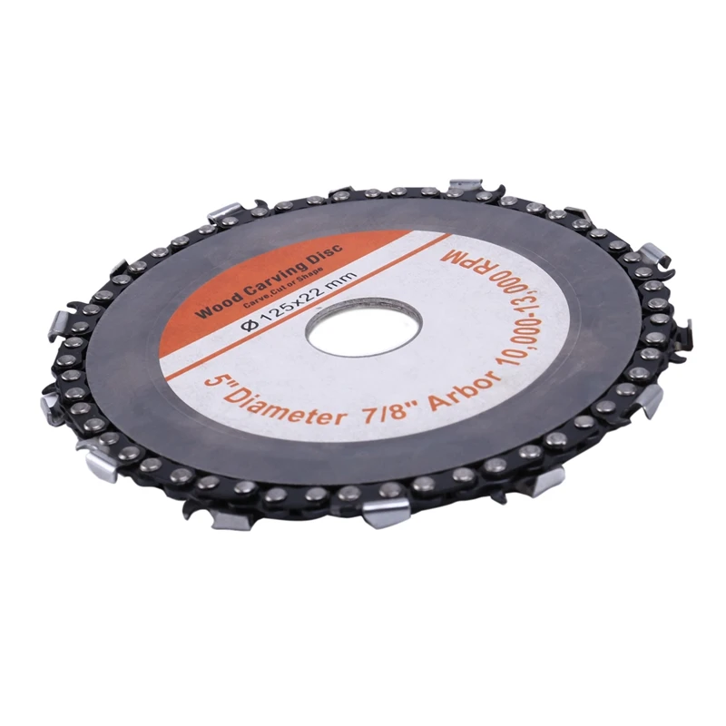 

5Inch Circular Saw Blade Chainsaw Chain Wood Carving Disc Woodworking Angle Grinders Universal for Wood Cutting Discs