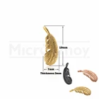 Подвеска в виде листа из латуни с покрытием из настоящего золота, очарование природы, самодельные ювелирные изделия, браслет, Аксессуары для ожерелья, 17x9x3 мм