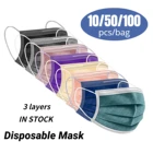 10-100 шт., одноразовые маски для лица для взрослых