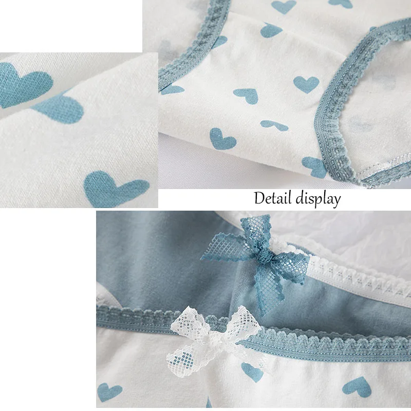 Высококачественные женские трусики Мягкое хлопковое нижнее белье синие