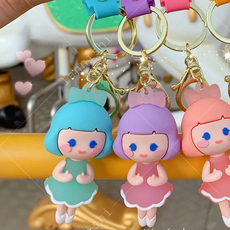 Новые ПВХ с трехмерной аппликацией в виде куклы балетки цепочка для ключей