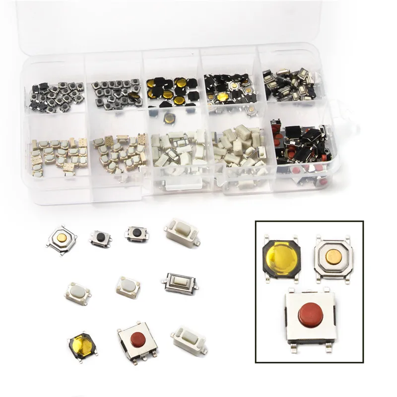 200Pcs 10 Models Car Remote Control Tablet Mini Switch Key Press Tactile Push Button | Обустройство дома
