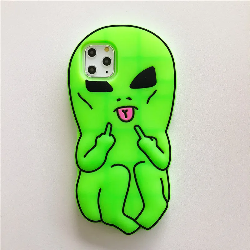 3D Lil Mayo Alien Silicone Phone Case for Apple iPhone 6 6s 7 8 Plus X XR XS 11 Pro Max SE 2020 - Green Back Cover image 6