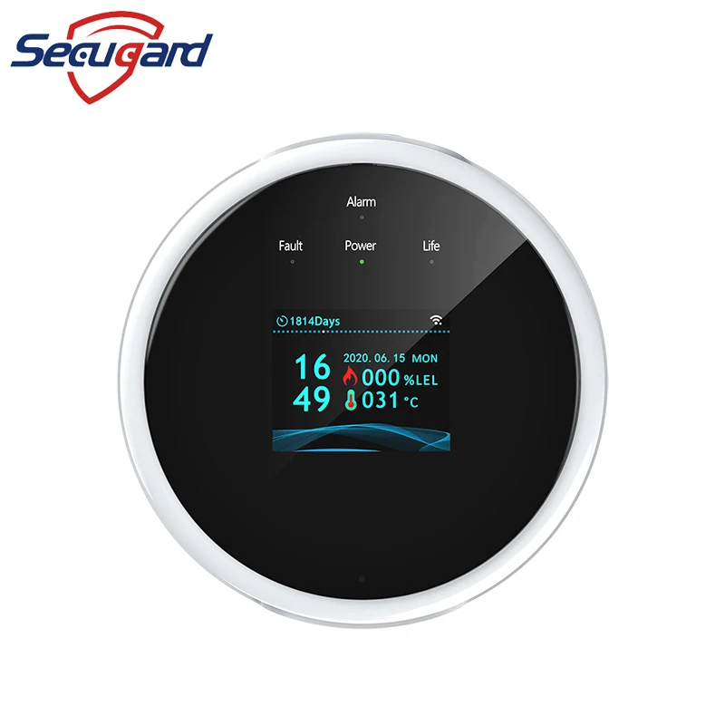 Детектор газа SECUGARD Tuyasmart с Wi Fi датчик утечки умный спасательный светодиодный