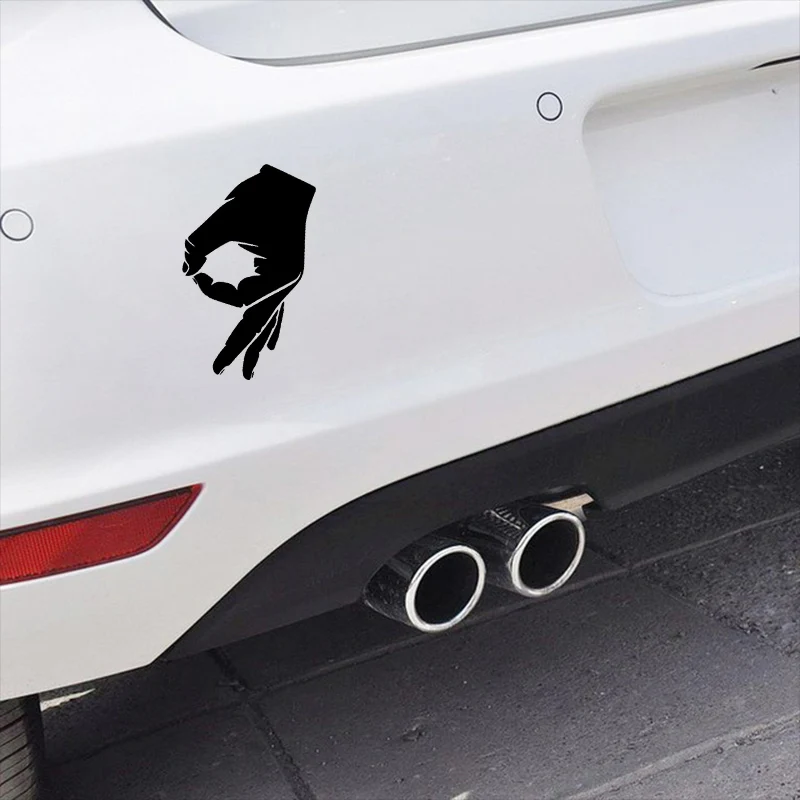 

Car Stickers Decor Motorcycle Decals Interesting OK Circle Hand Decoration Stickers Decorative Accessories Creative PVC16cm*11cm